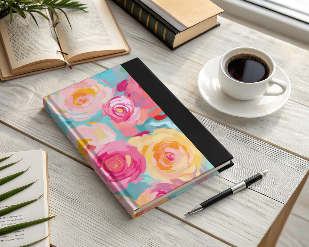 Colorful Floral Pattern Hardcover Journal Notebook