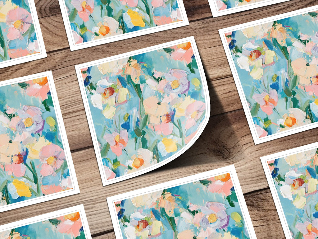 Seamless Impressionistic Floral Design Background Digital - Moore and Mountain