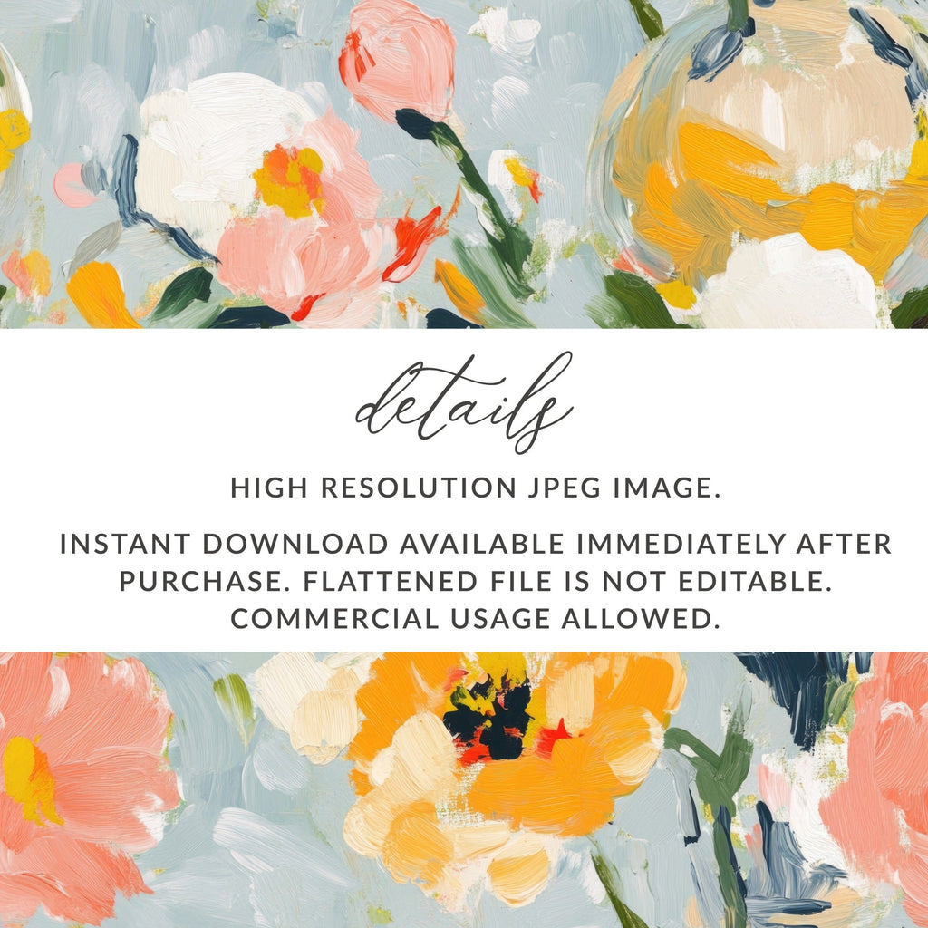 Seamless Impressionistic Floral Garden Painting Digital - Moore and Mountain