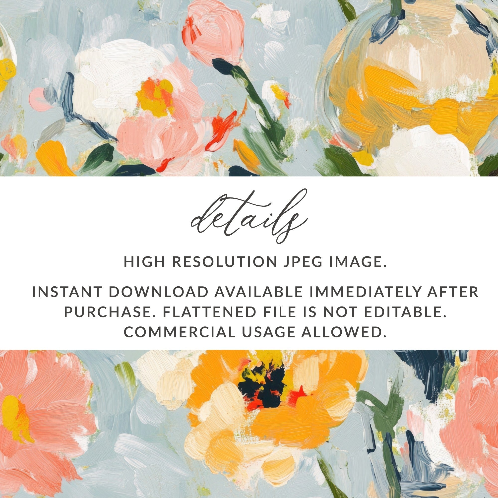 Seamless Impressionistic Floral Garden Painting Digital - Moore and Mountain