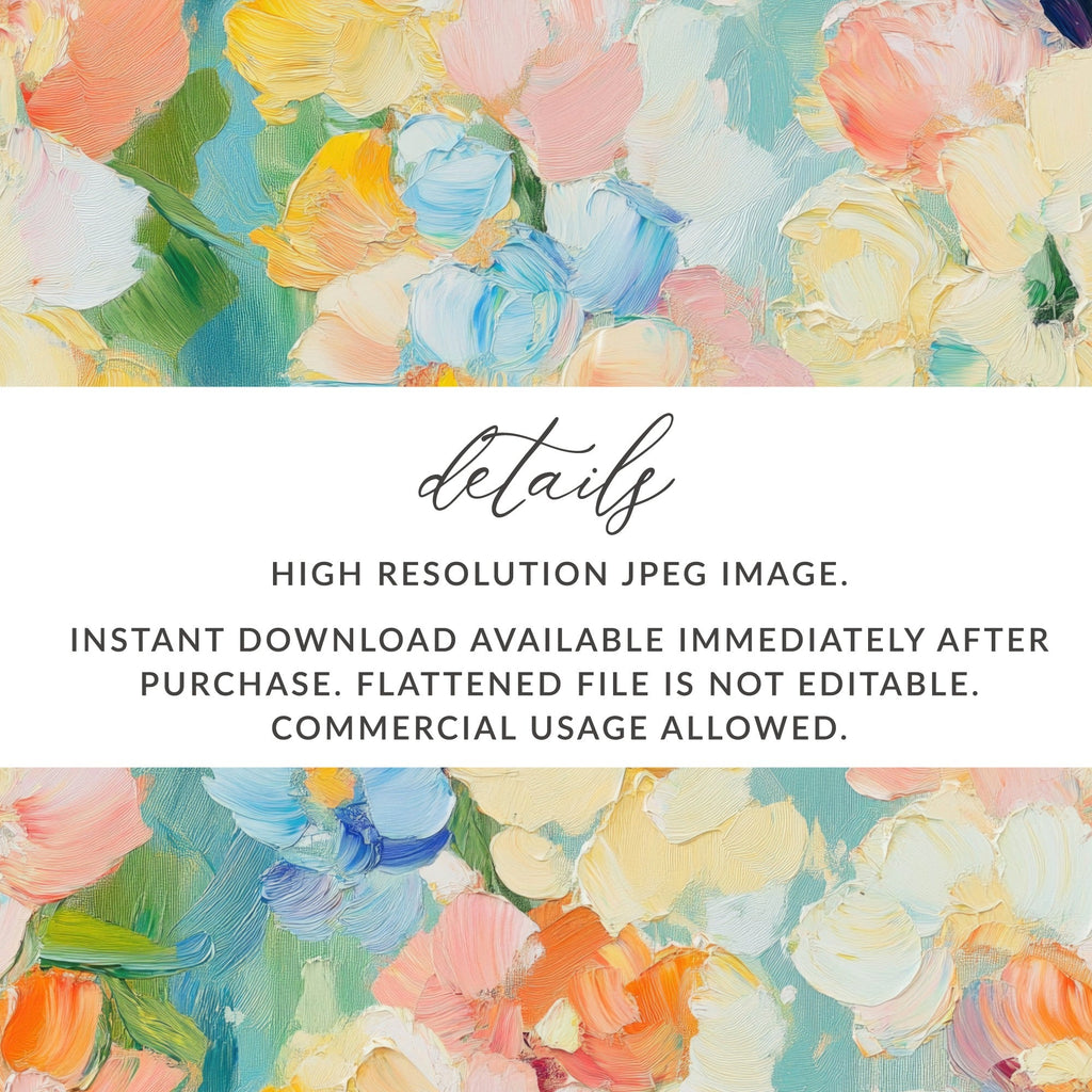Seamless Impressionistic Floral Pastel Tone Acrylic Fine Art - Moore and Mountain