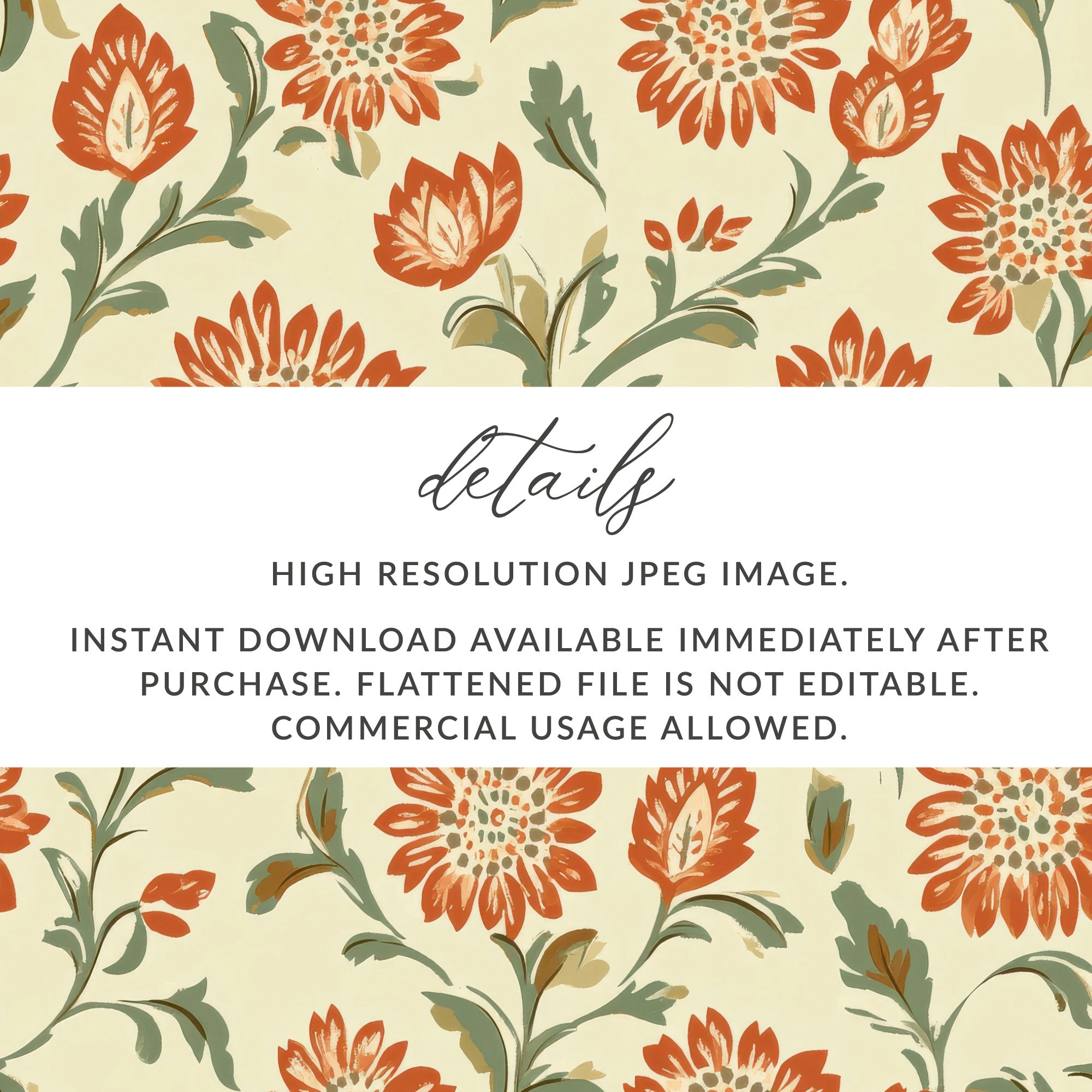 Seamless Indian Pattern Floral Chintz - Moore and Mountain