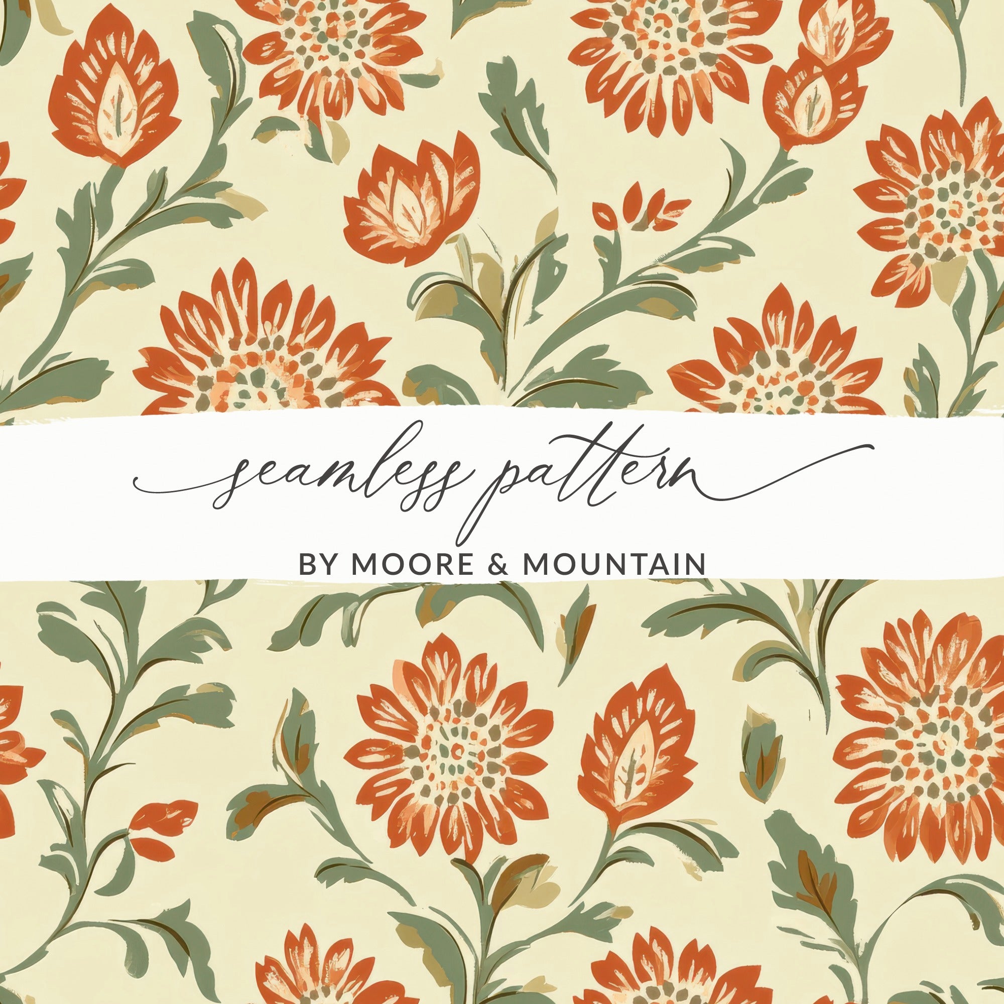 Seamless Indian Pattern Floral Chintz - Moore and Mountain