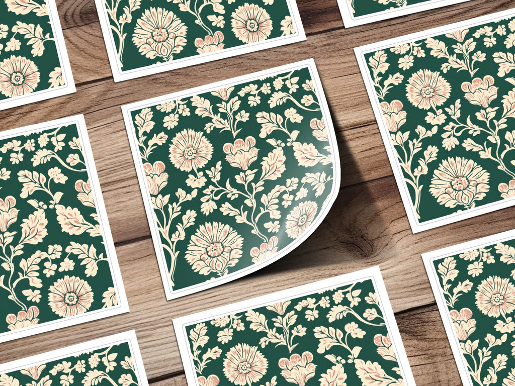 Seamless Indian Pattern on a Deep Green Background Seamless Chintz Green - Moore and Mountain
