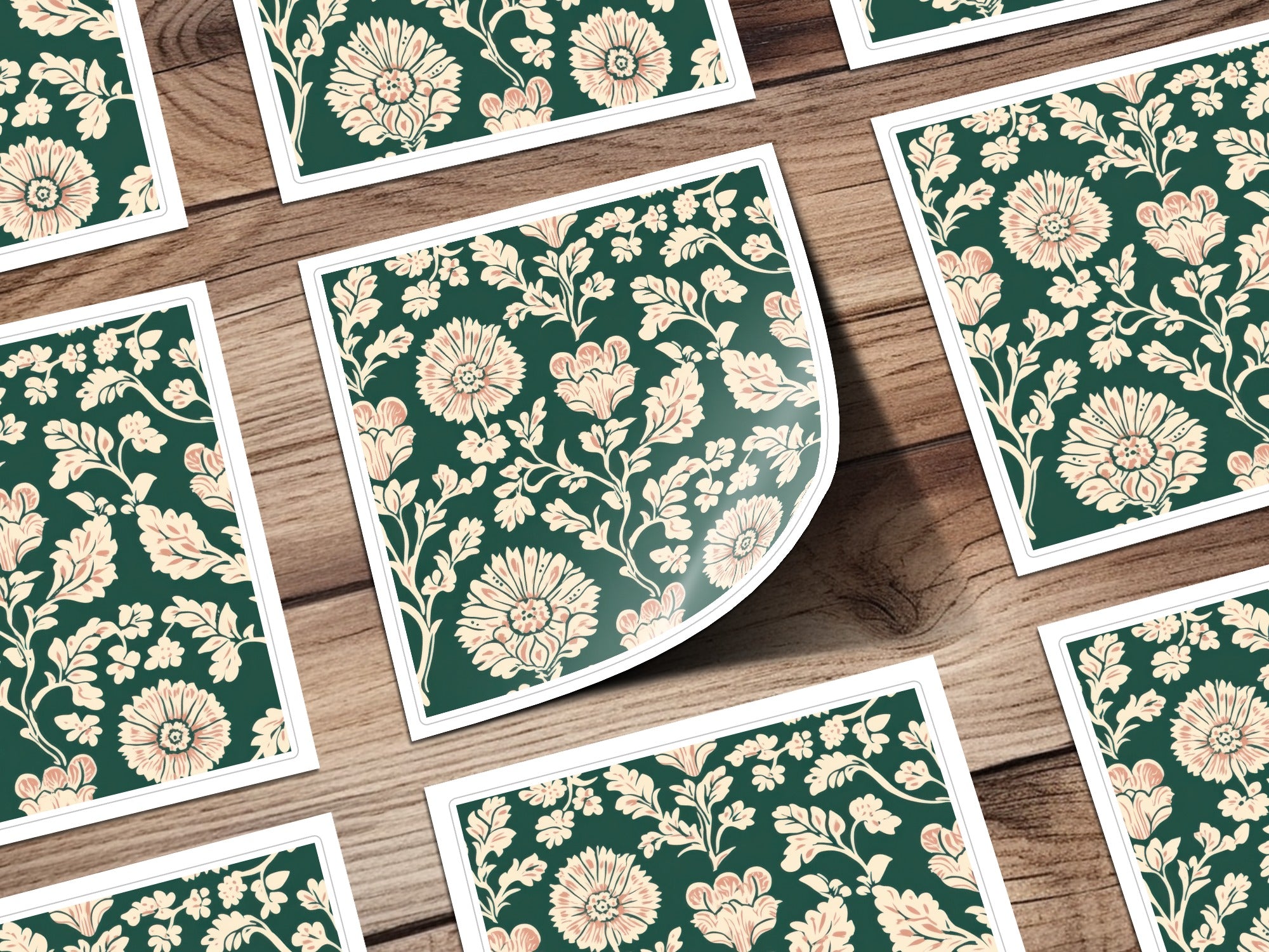 Seamless Indian Pattern on a Deep Green Background Seamless Chintz Green - Moore and Mountain