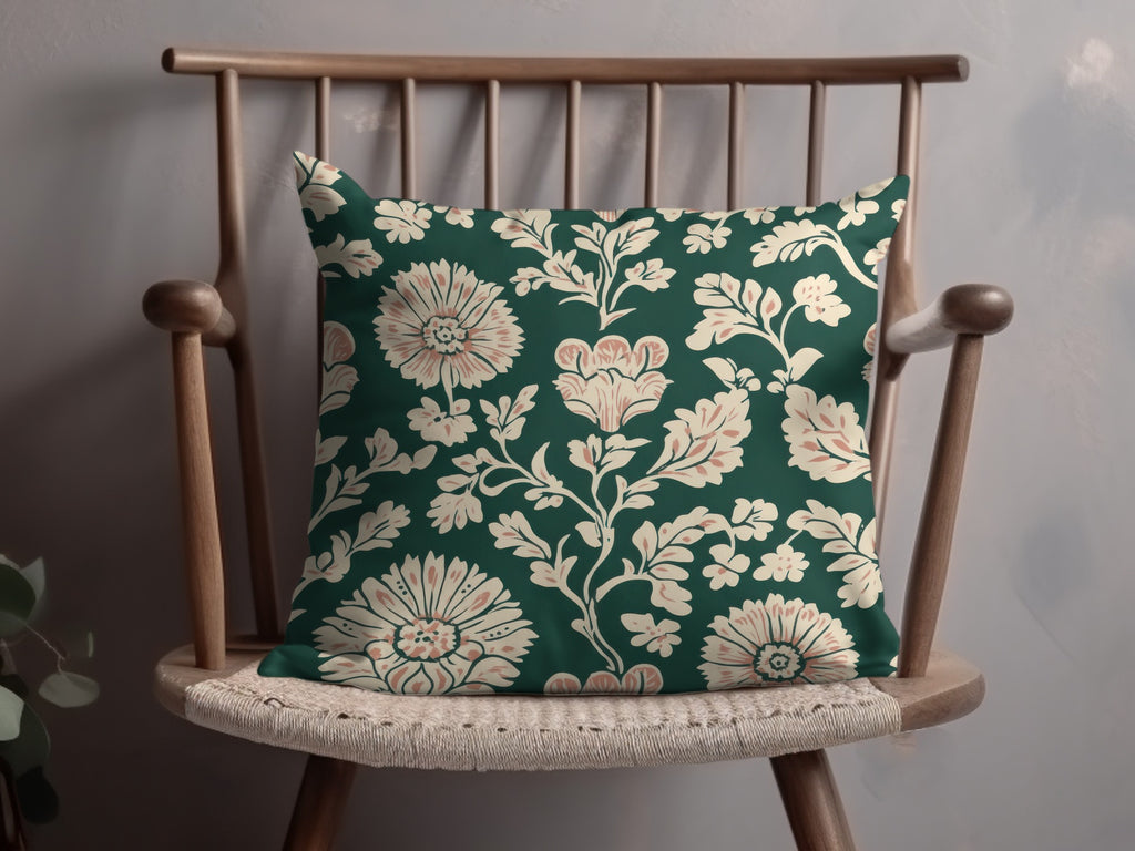 Seamless Indian Pattern on a Deep Green Background Seamless Chintz Green - Moore and Mountain