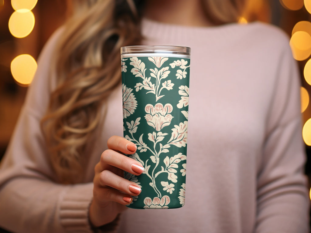 Seamless Indian Pattern on a Deep Green Background Seamless Chintz Green - Moore and Mountain