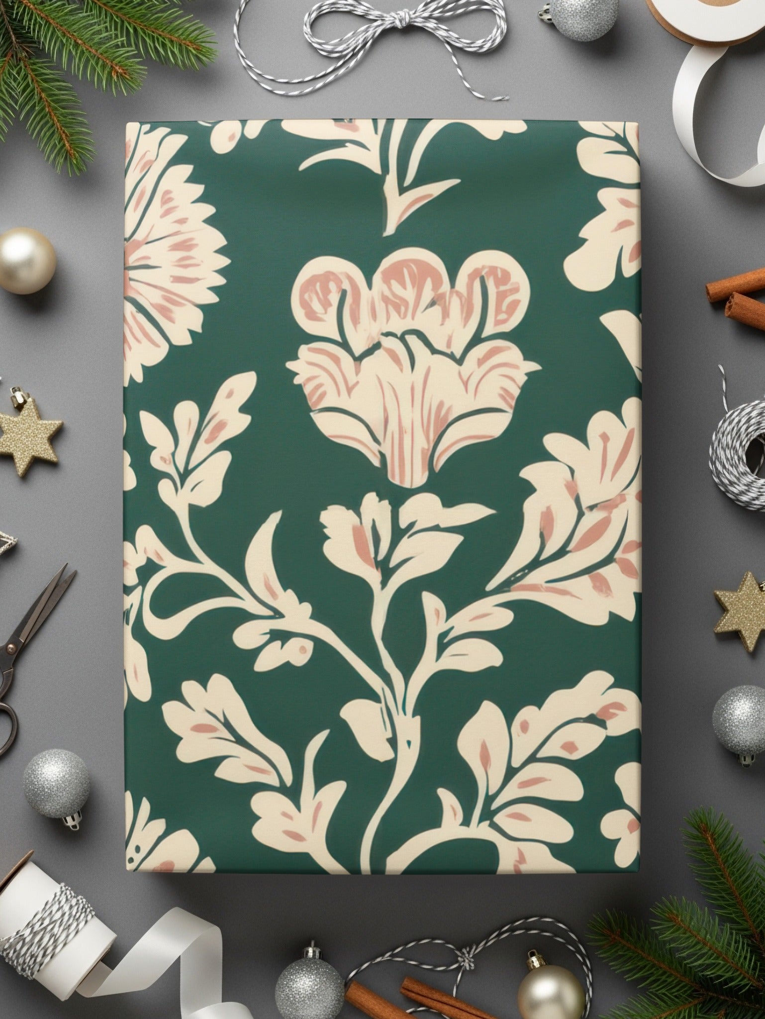 Seamless Indian Pattern on a Deep Green Background Seamless Chintz Green - Moore and Mountain