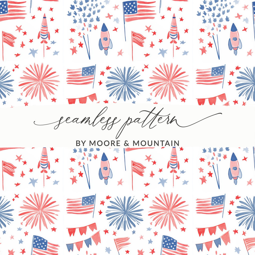 Patriotic Themed Seamless Pattern by Moore & Mountain
