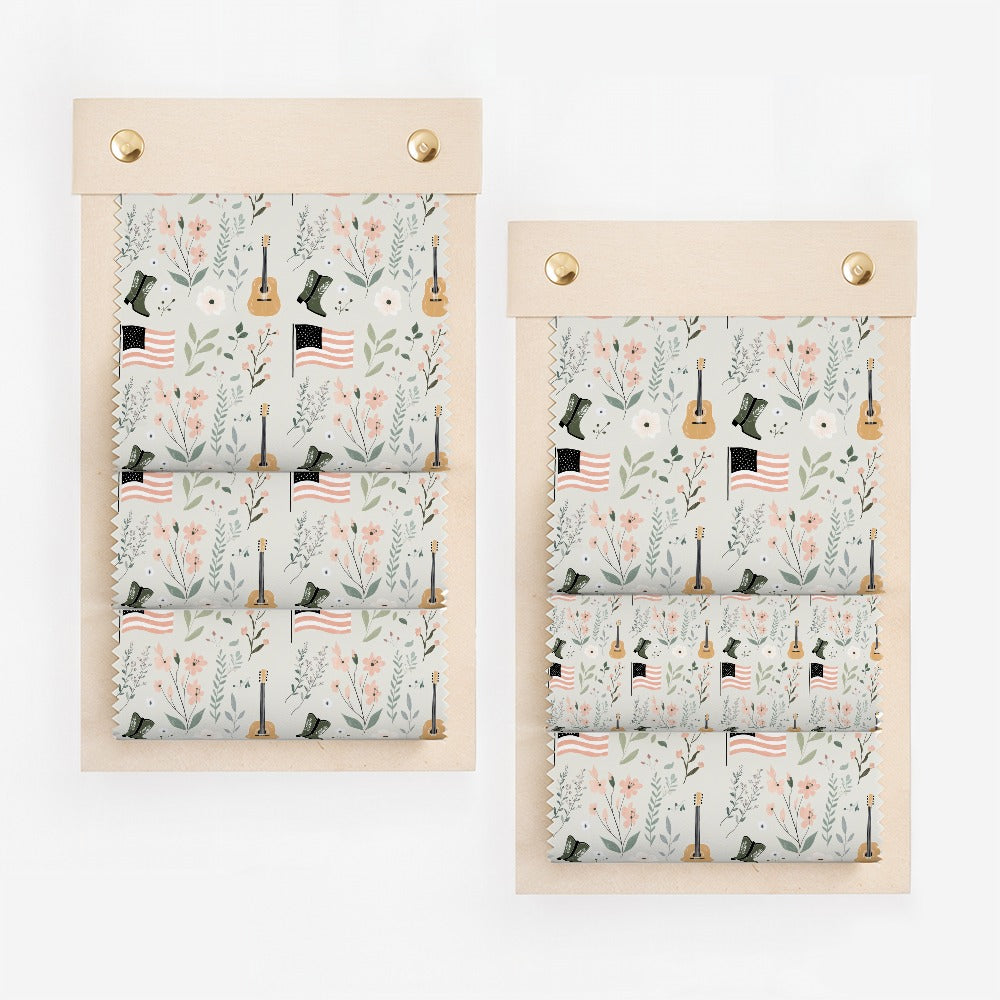 Floral American Flag and Guitar Pattern Product