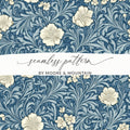 Seamless Larkspur William Morris Vines Background Dark For Commercial Use - Moore and Mountain