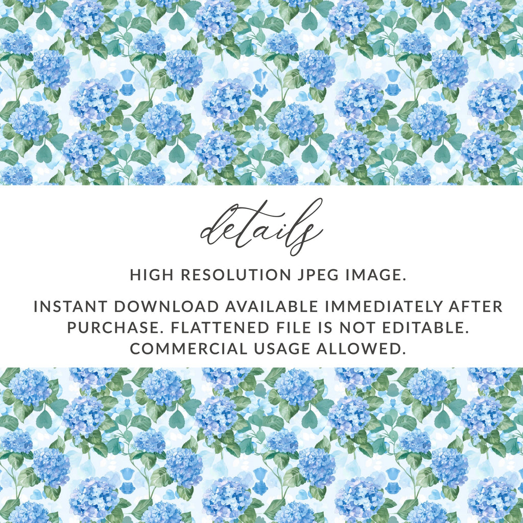 High Resolution Blue Floral Pattern Digital Download