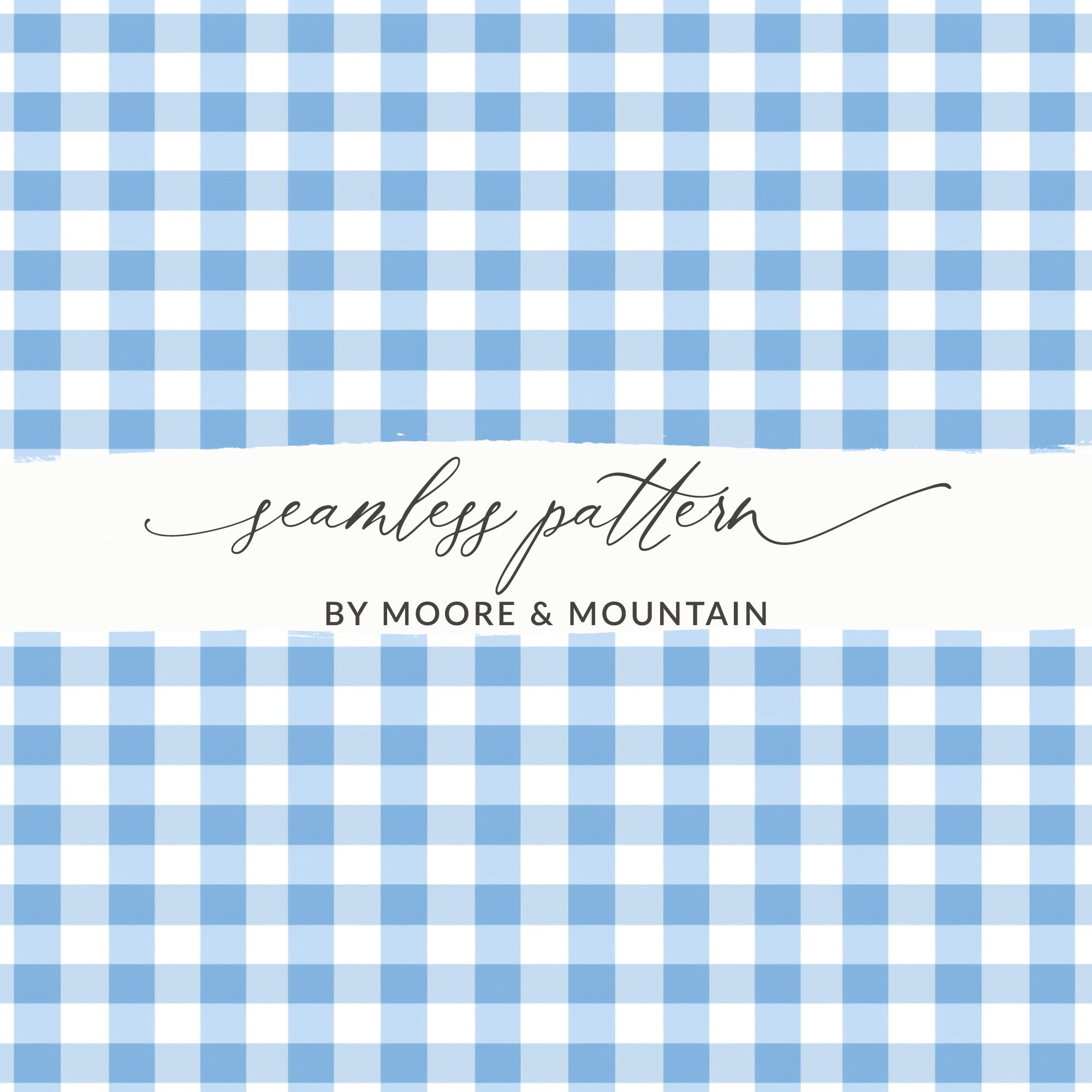 Blue Gingham Checkered Seamless Pattern Design