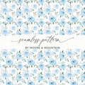 Blue Floral Seamless Pattern by Moore Mountain