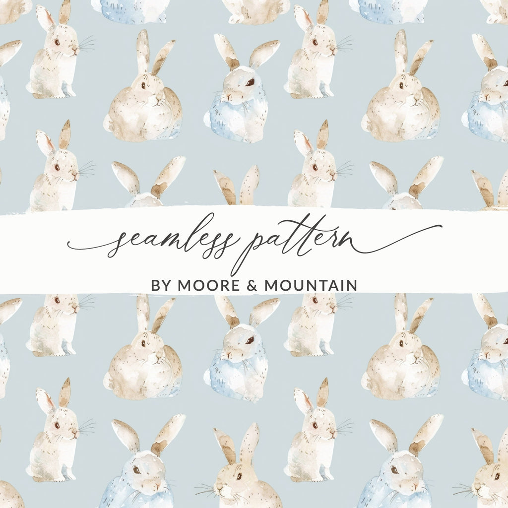 Cute Bunny Seamless Pattern by Moore & Mountain