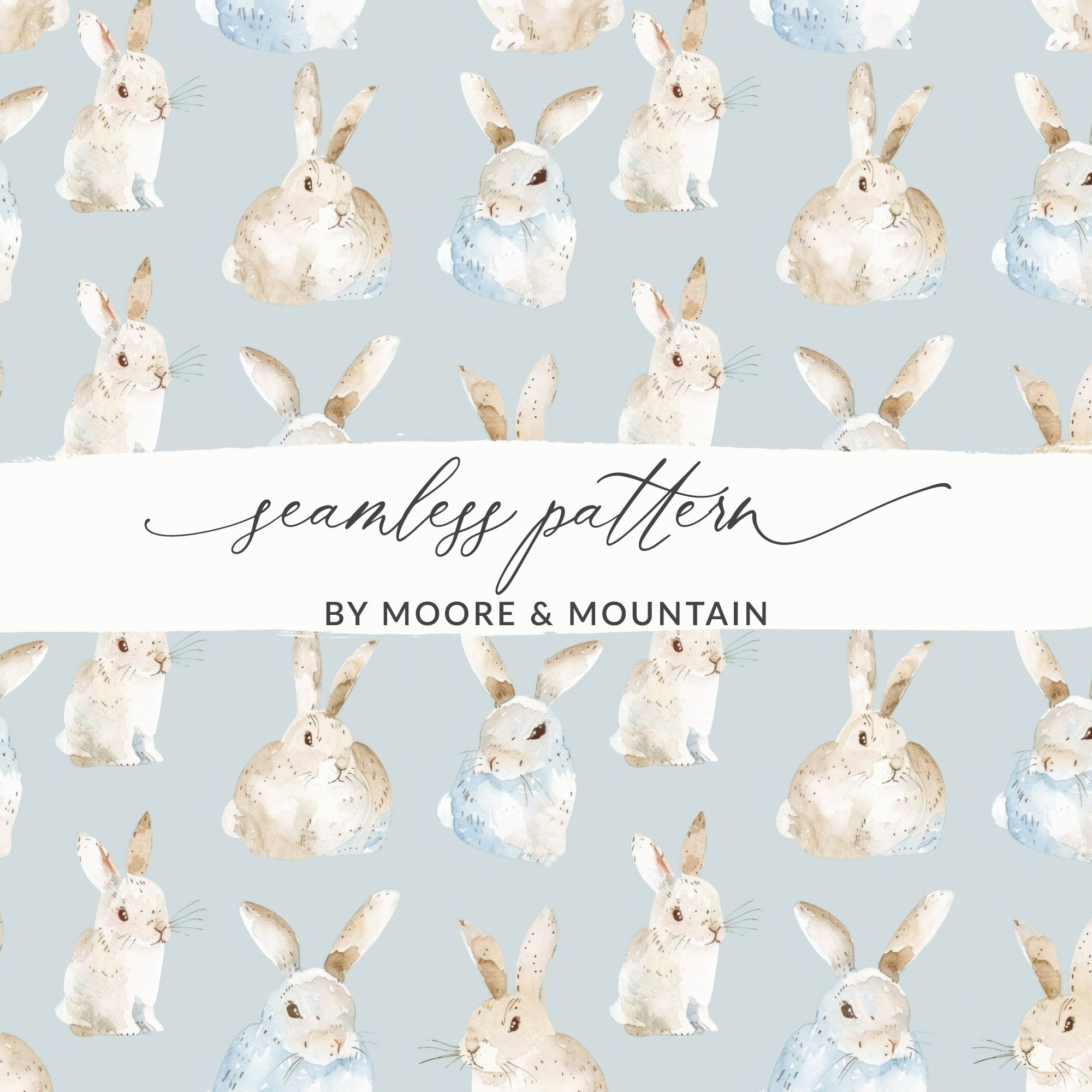 Cute Bunny Seamless Pattern by Moore & Mountain