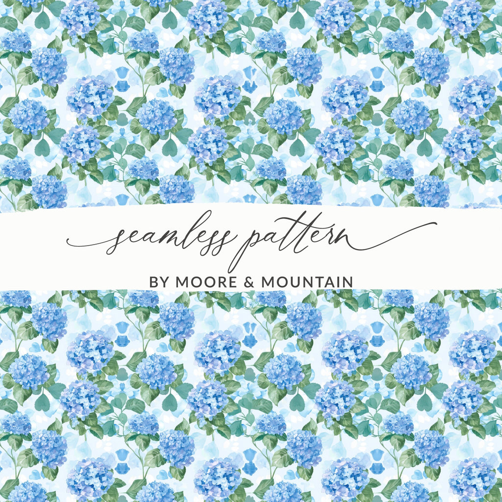 Blue Floral Seamless Pattern by Moore & Mountain Design