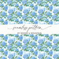 Blue Floral Seamless Pattern by Moore & Mountain Design