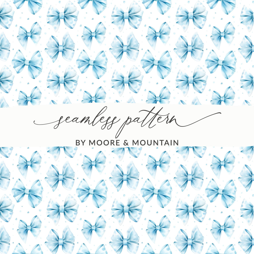 Blue Bow Tie Seamless Pattern by Moore and Mountain