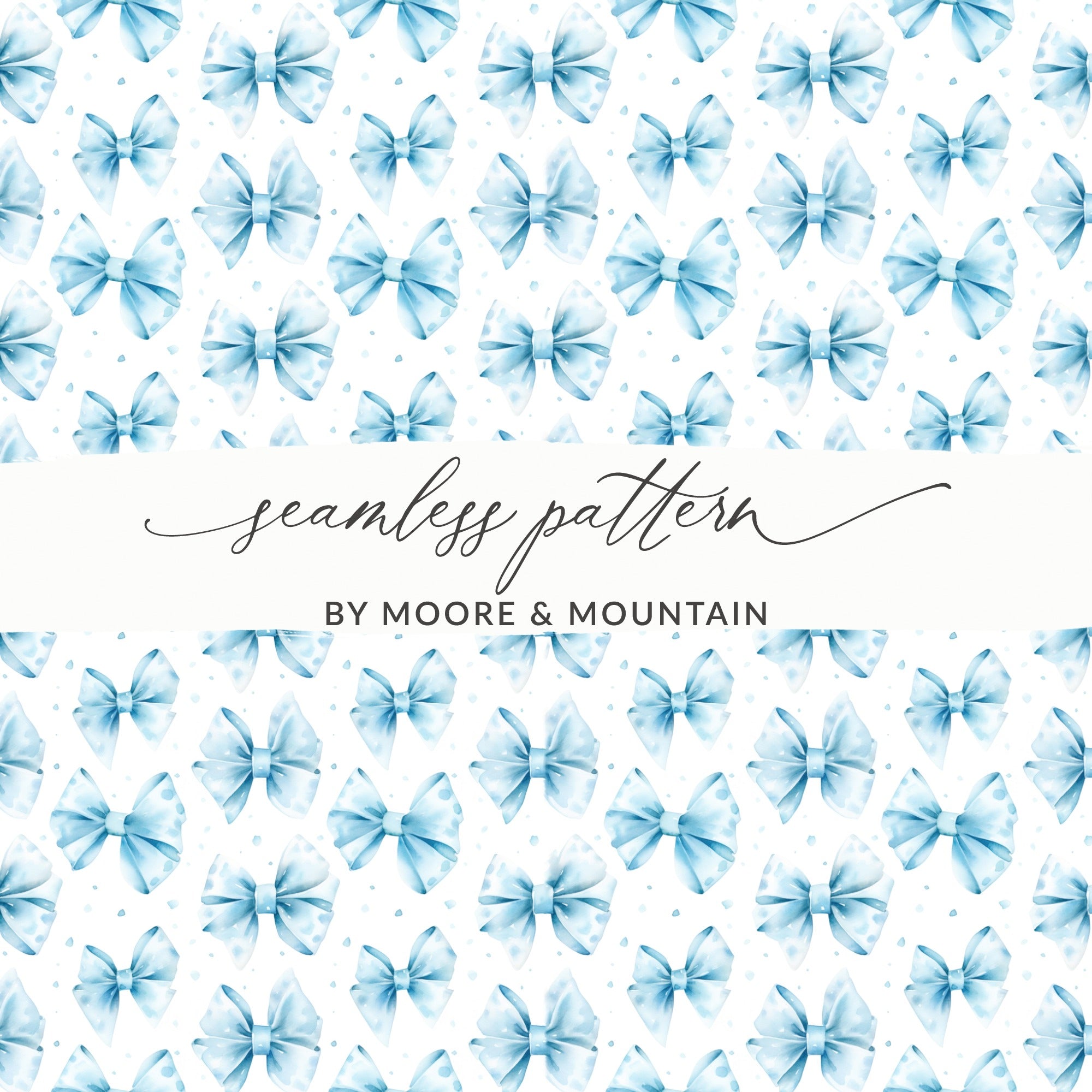 Blue Bow Tie Seamless Pattern by Moore and Mountain