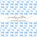 Blue Bow Seamless Pattern by Moore & Mountain Design