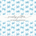 Blue Bow Pattern Seamless Design by Moore and Mountain
