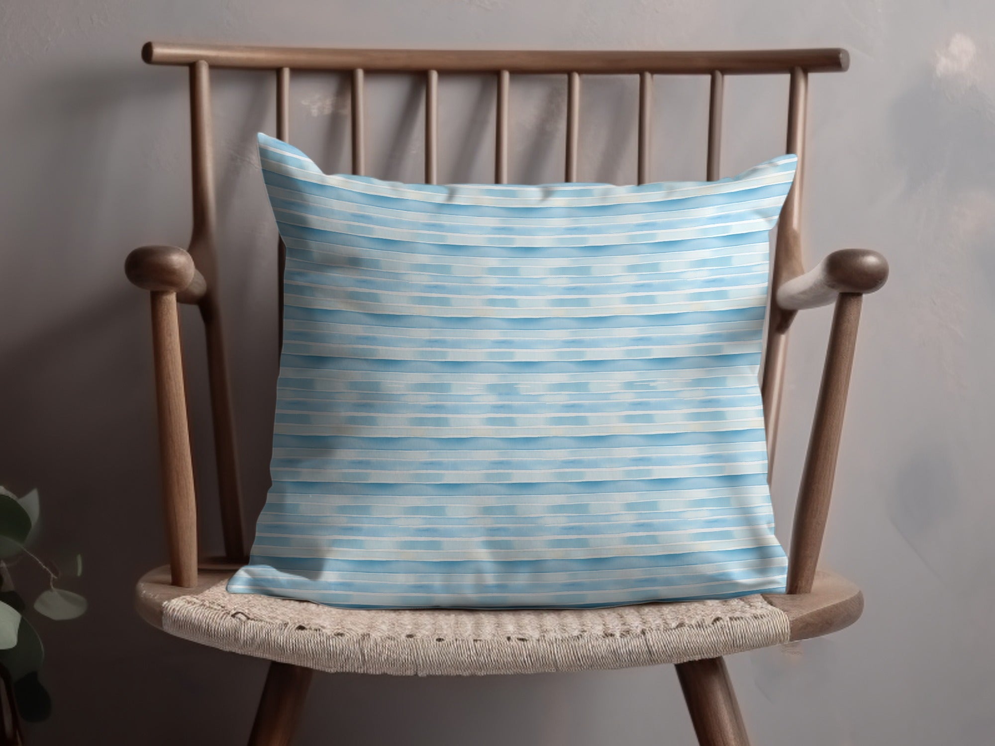 Blue Striped Pattern Decorative Throw Pillow Product