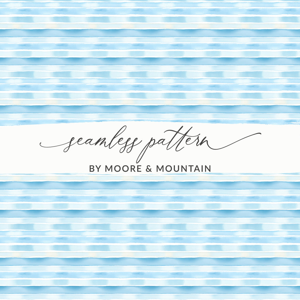 Blue and White Striped Seamless Pattern by Moore & Mountain