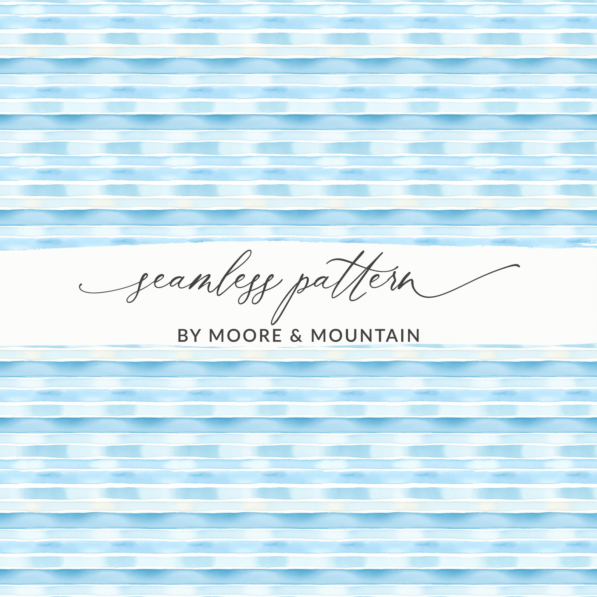 Blue and White Striped Seamless Pattern by Moore & Mountain