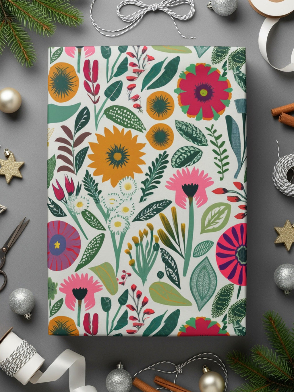 Floral Digital Paper, Seamless Flower Pattern, Botanical Print, Scrapbook Paper, Fabric Design, Spring Flowers, Digital Download - Moore and Mountain