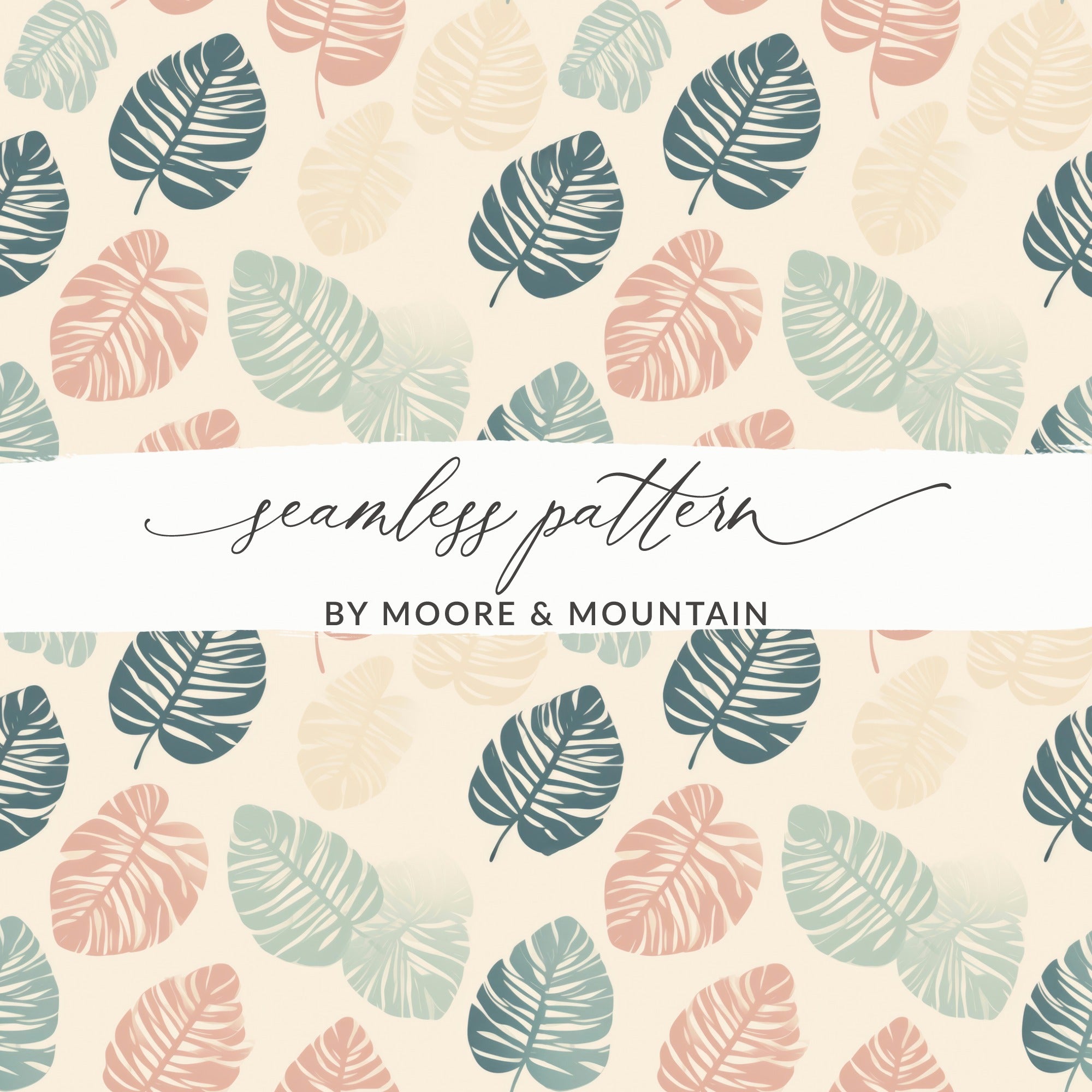 Pastel Colored Leaves Seamless Pattern Design