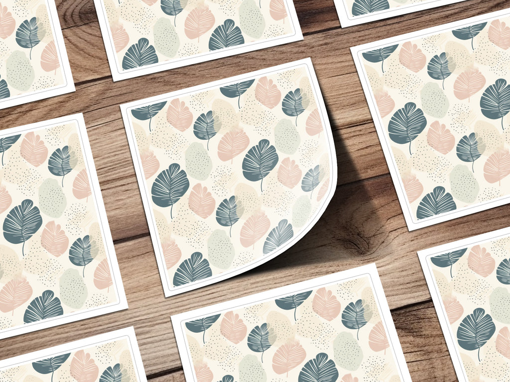 Abstract Pastel Leaf Pattern Design Art Prints