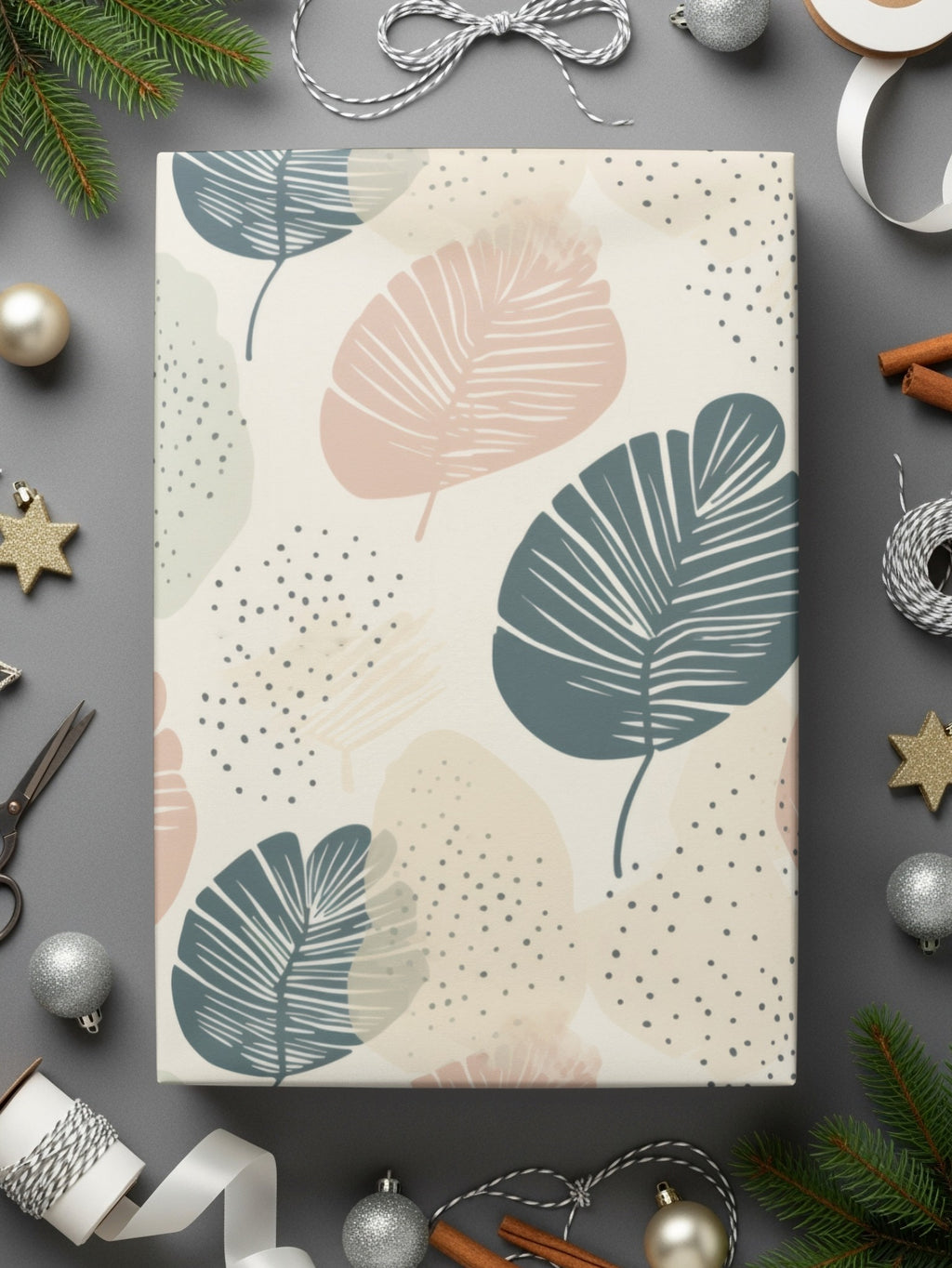 Elegant Leaf Patterned Gift Wrap for Any Occasion