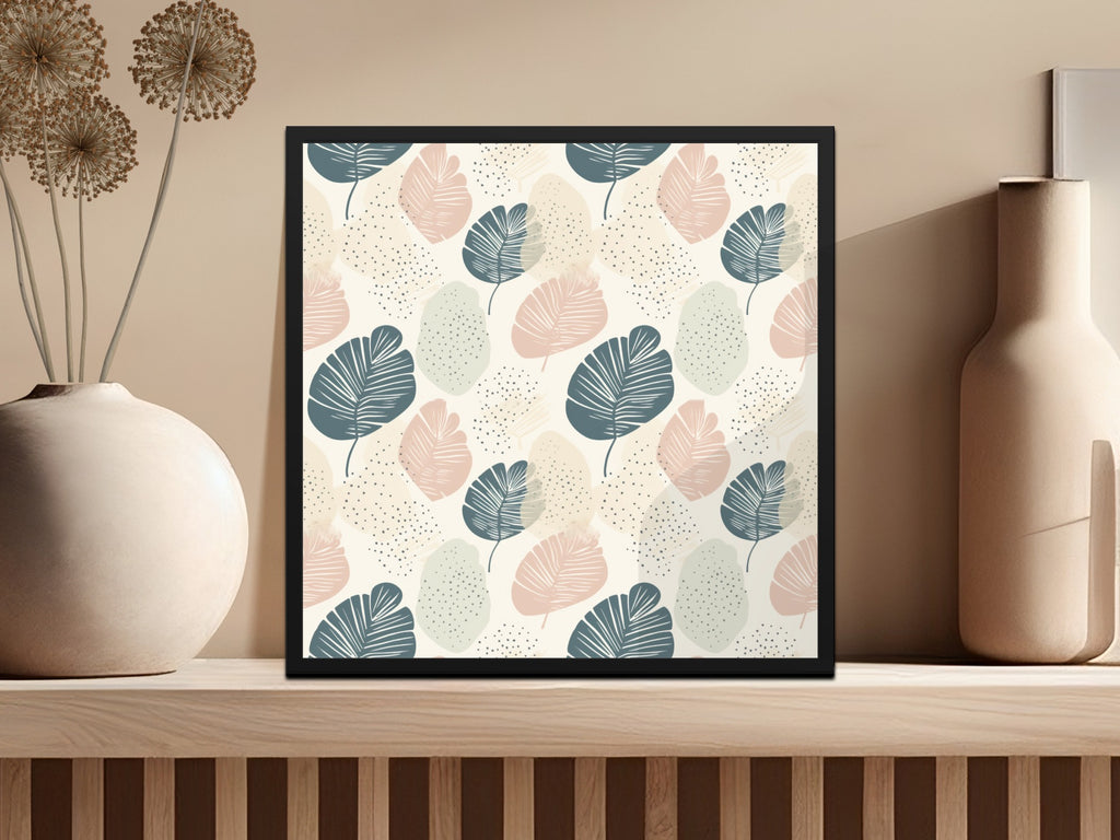 Stylish Leaf Pattern Art Print for Modern Home Decor