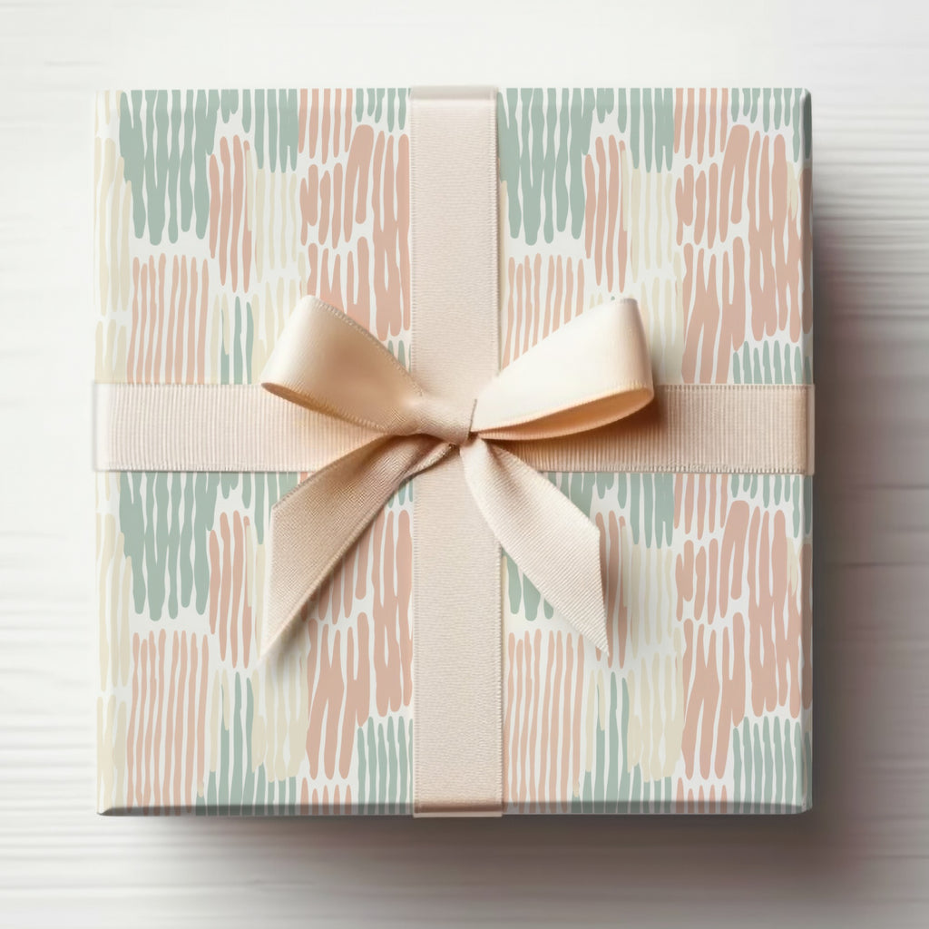 Elegant Pastel Pattern Gift Wrap with Ribbon