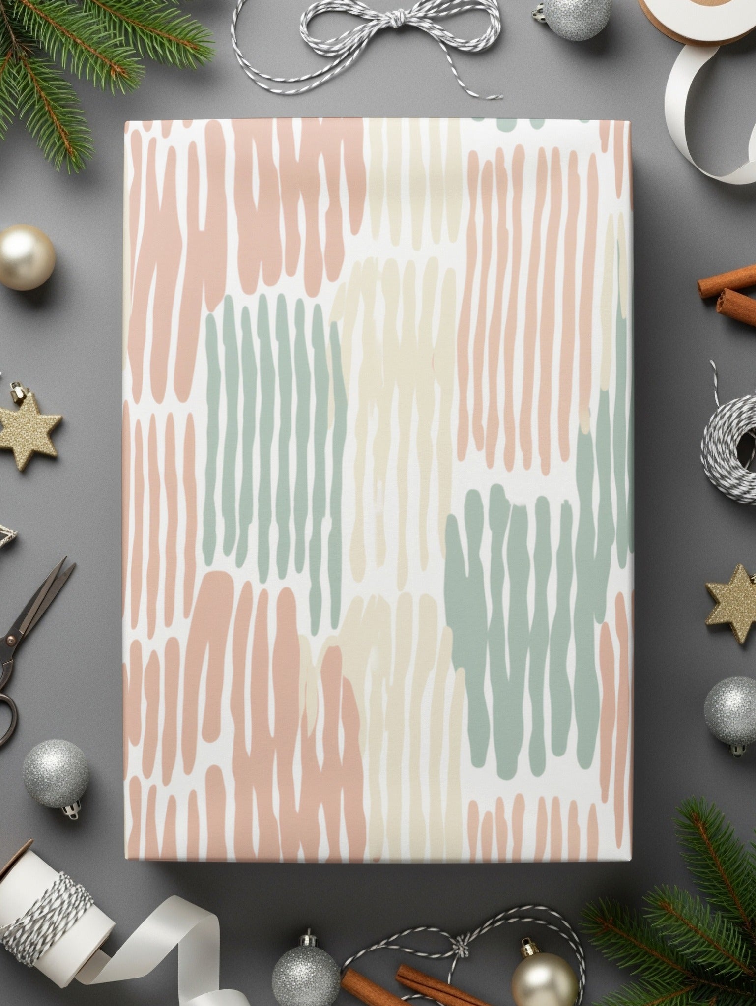 Festive Abstract Pattern Holiday Gift Wrapping Paper