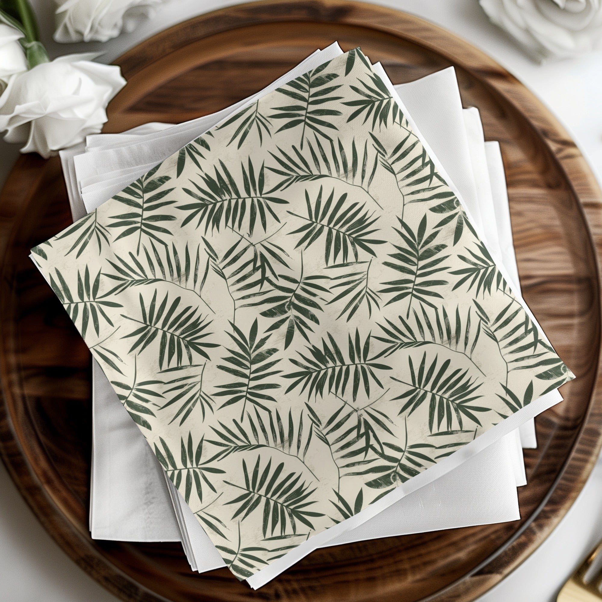 Tropical Leaf Pattern Decorative Napkins Set