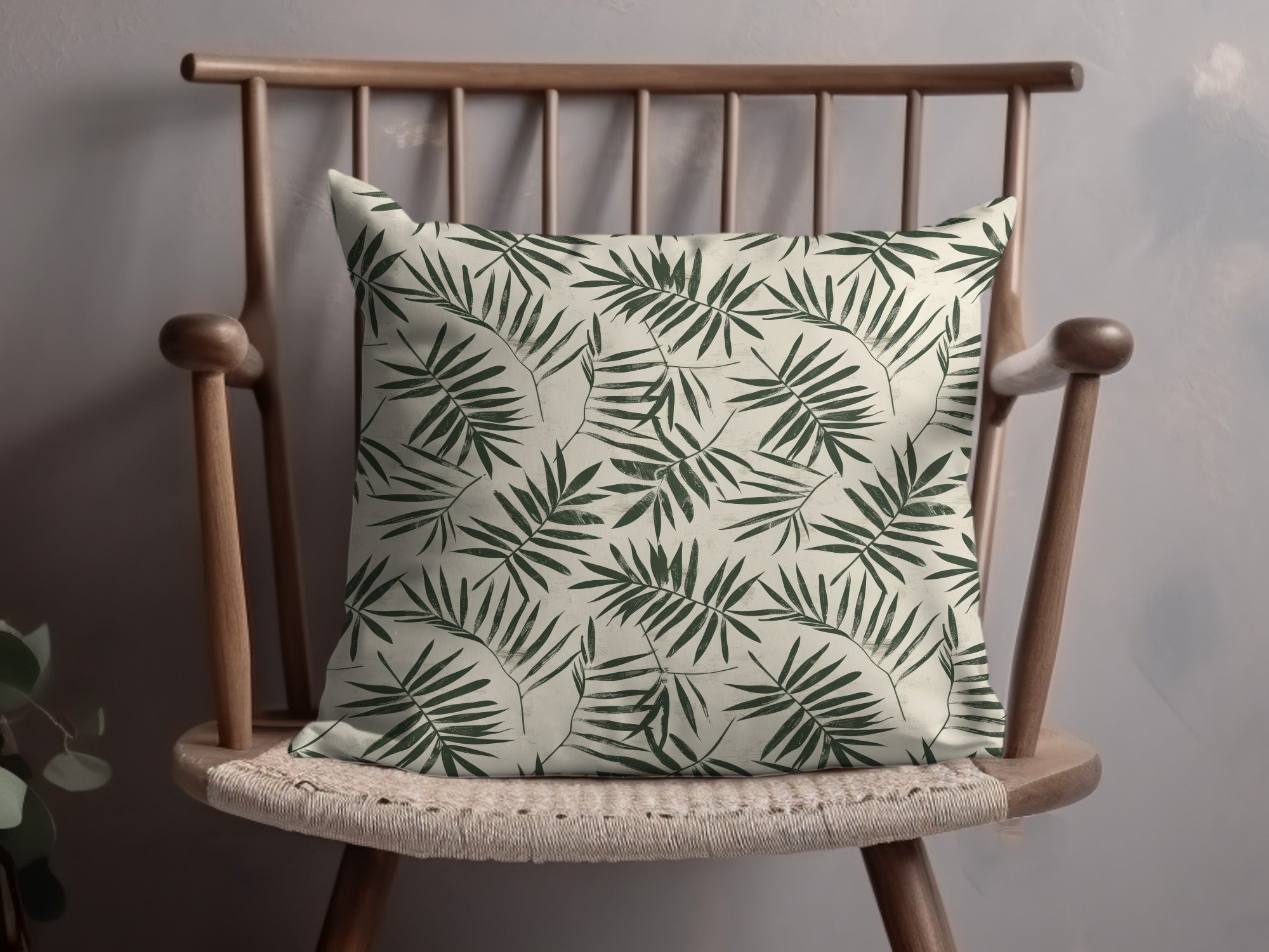 Tropical Leaf Pattern Decorative Throw Pillow Product