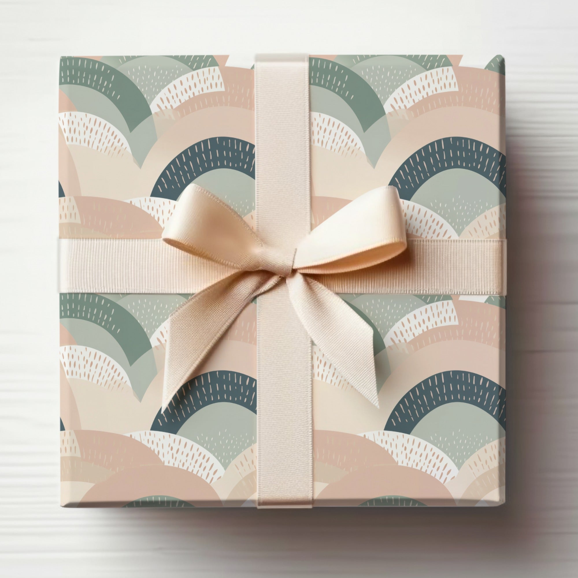 Elegant Pastel Wave Pattern Gift Wrap Product