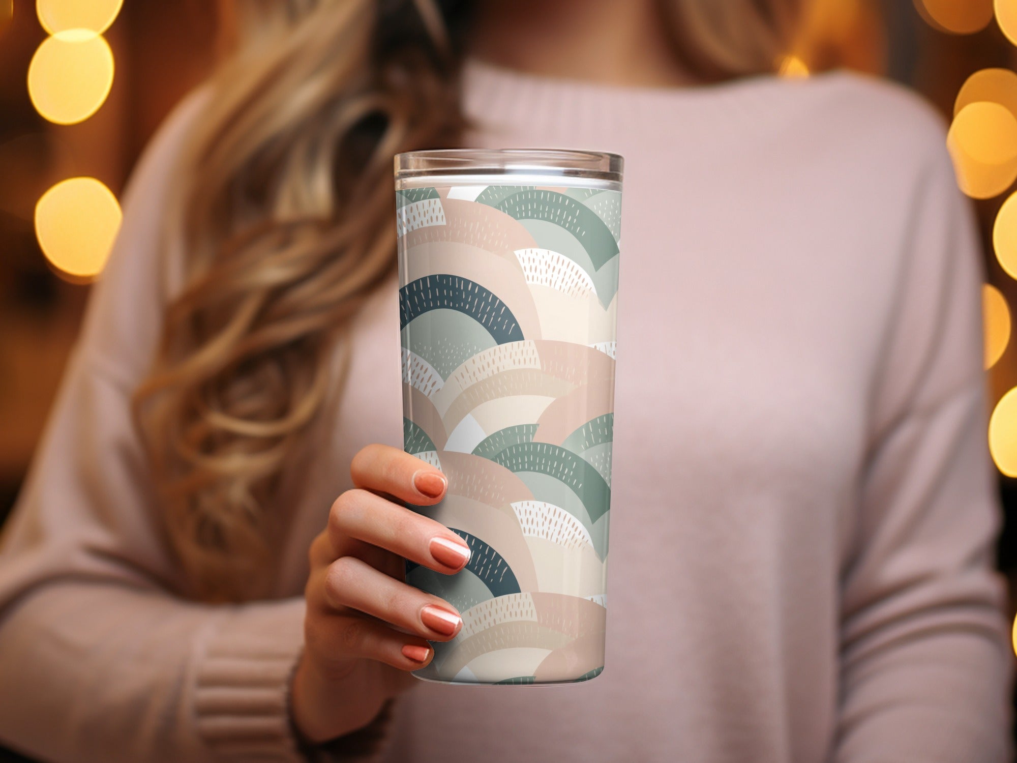 Abstract Wave Pattern Insulated Tumbler for Drinks