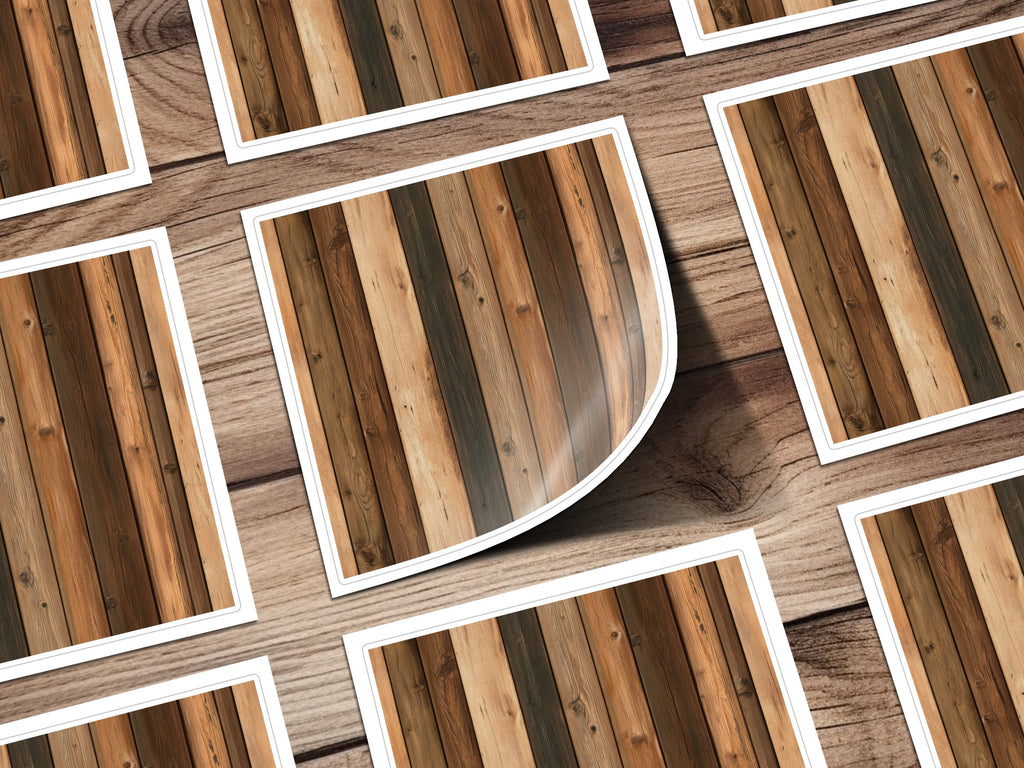 Rustic Wooden Plank Pattern Stickers for Decorating