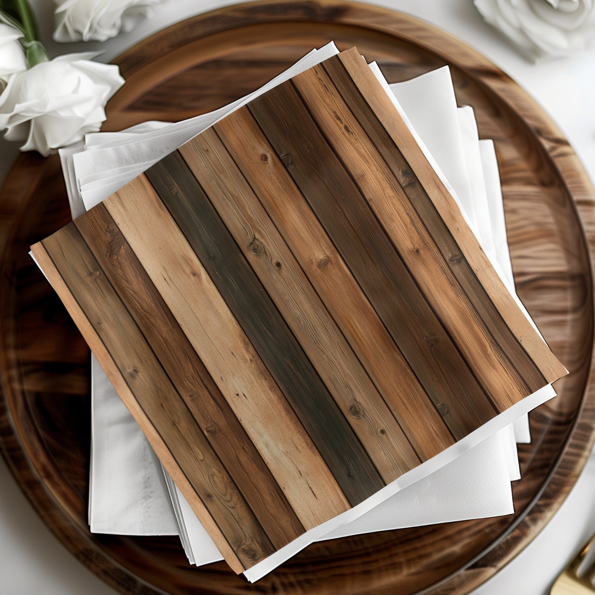 Rustic Wooden Plank Designed Napkins for Special Events