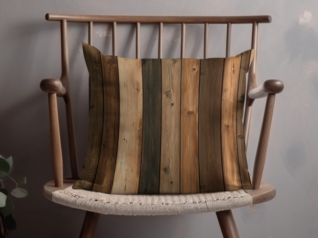 Rustic Wooden Plank Design Throw Pillow decor accessory