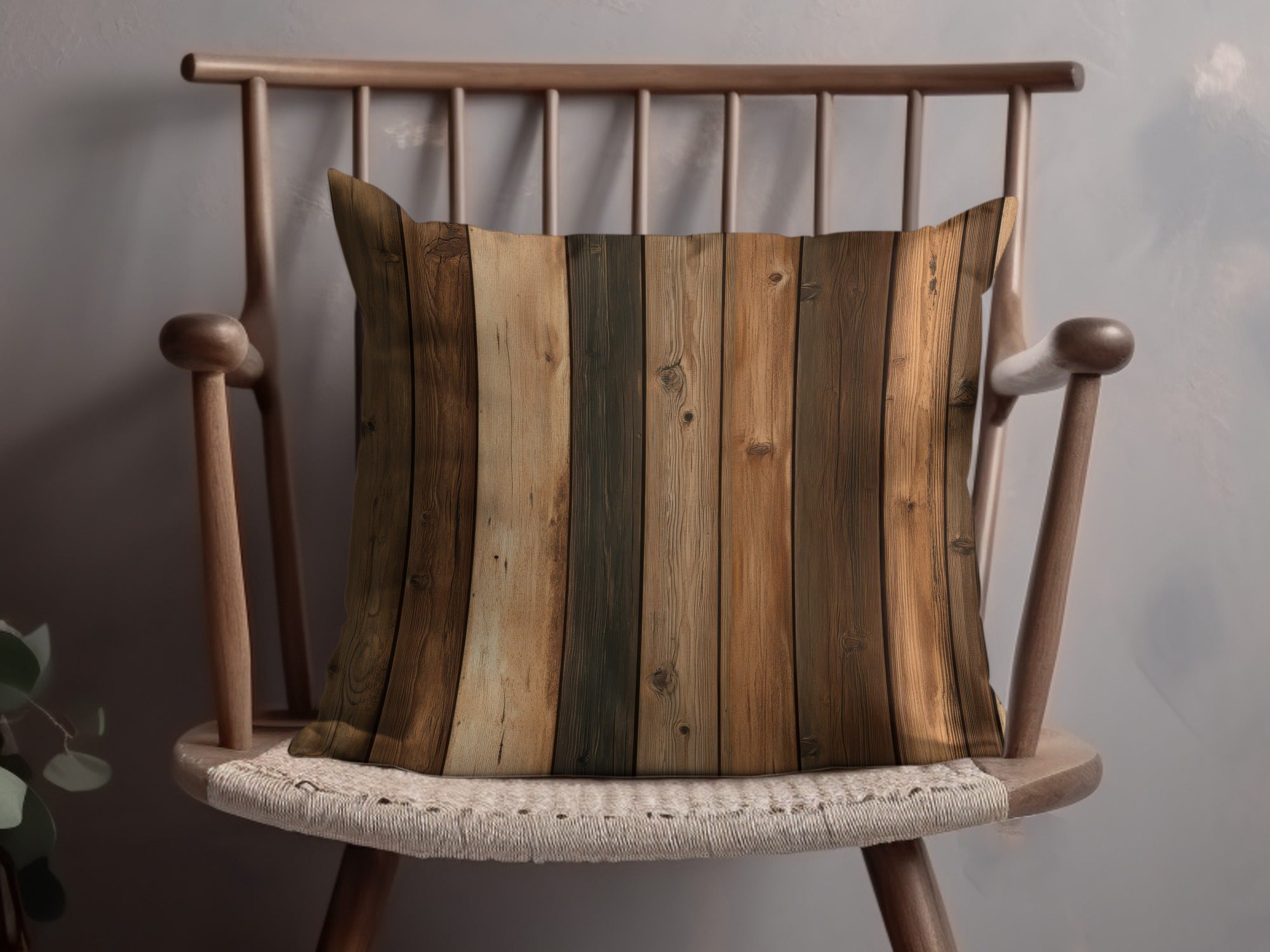 Rustic Wooden Plank Design Throw Pillow decor accessory
