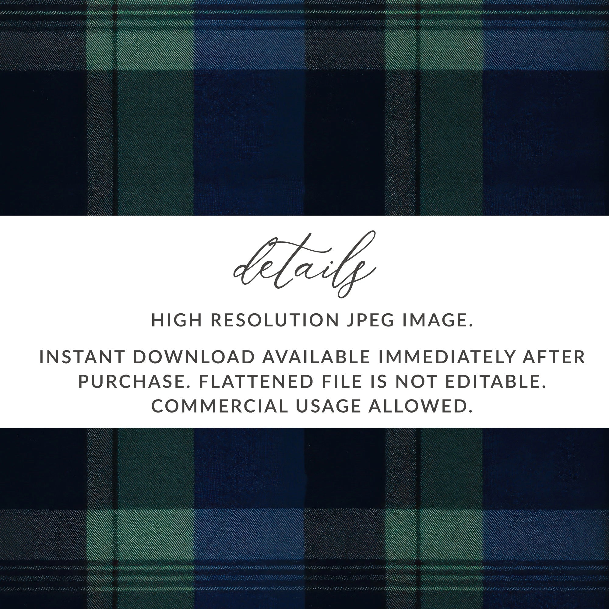 Seamless Navy Blue Tartan Digital - Moore and Mountain