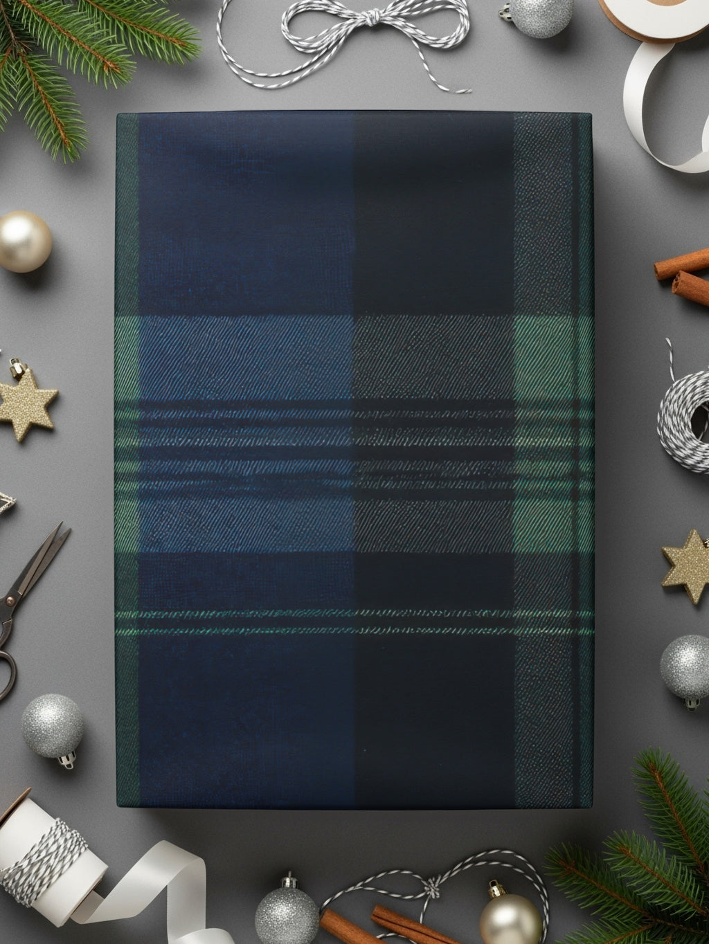 Seamless Navy Blue Tartan Digital - Moore and Mountain