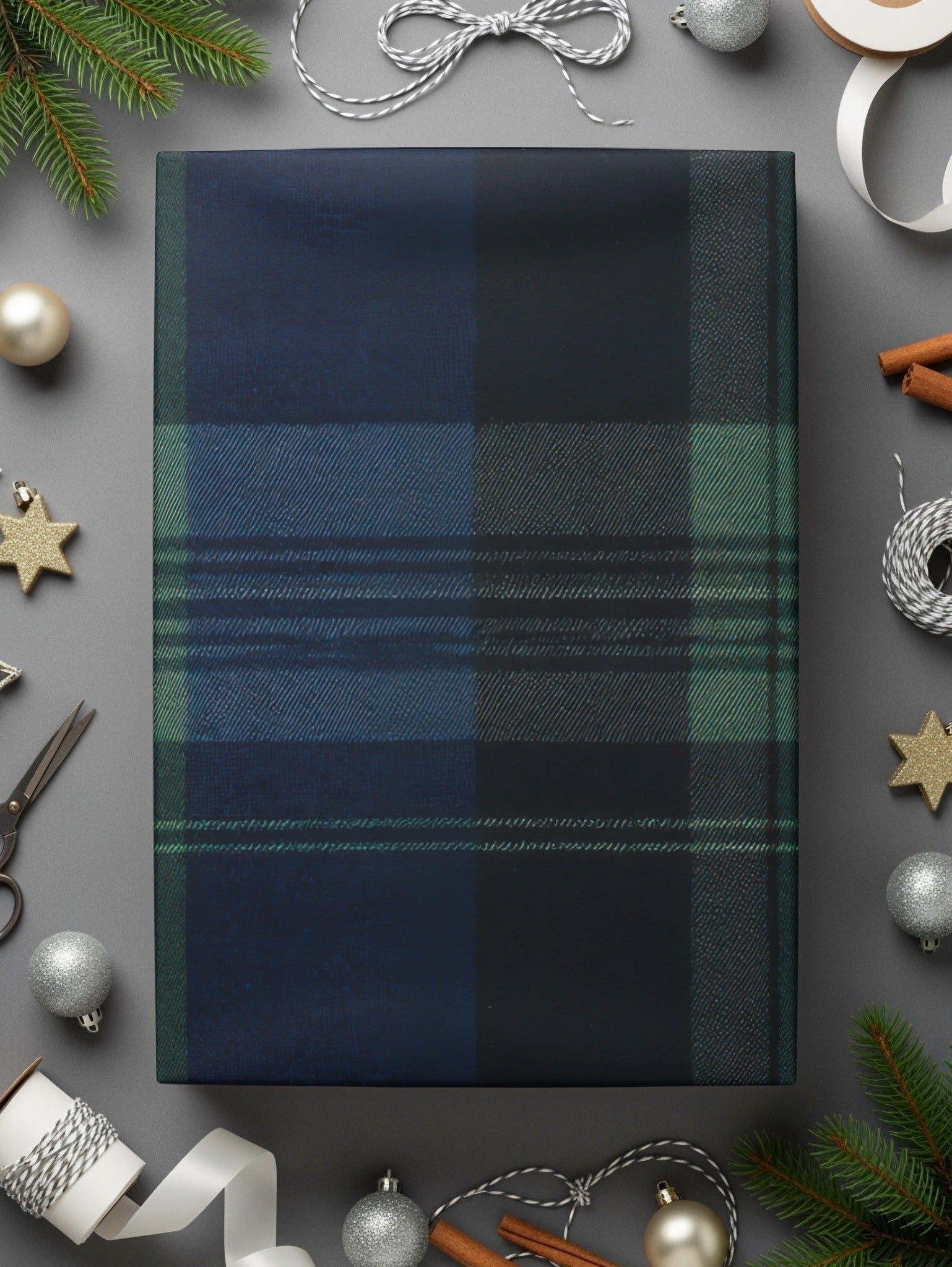 Seamless Navy Blue Tartan Digital - Moore and Mountain