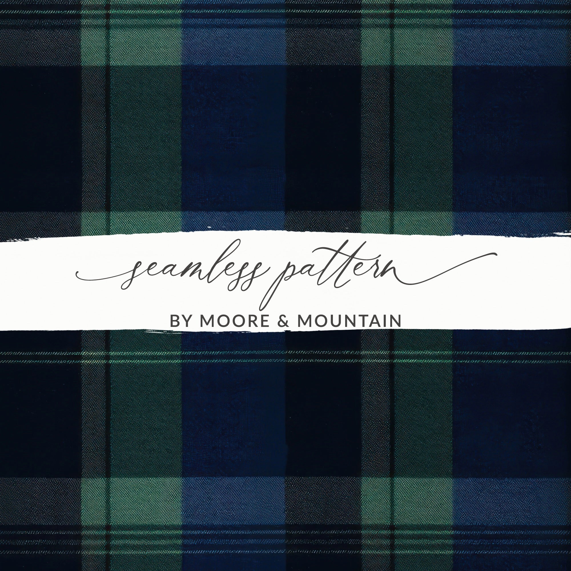 Seamless Navy Blue Tartan Digital - Moore and Mountain