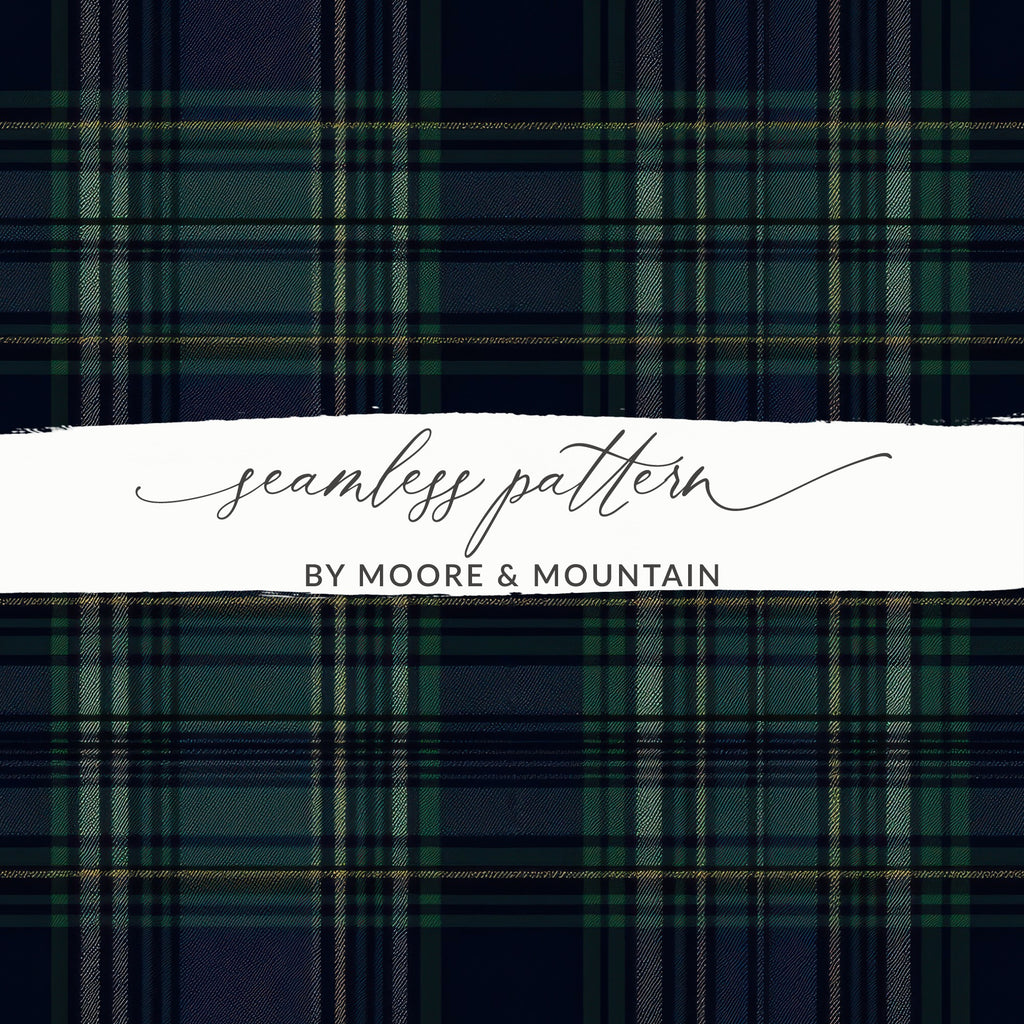 Seamless Navy Blue Tartan Pattern - Moore and Mountain