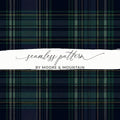 Seamless Navy Blue Tartan Pattern - Moore and Mountain